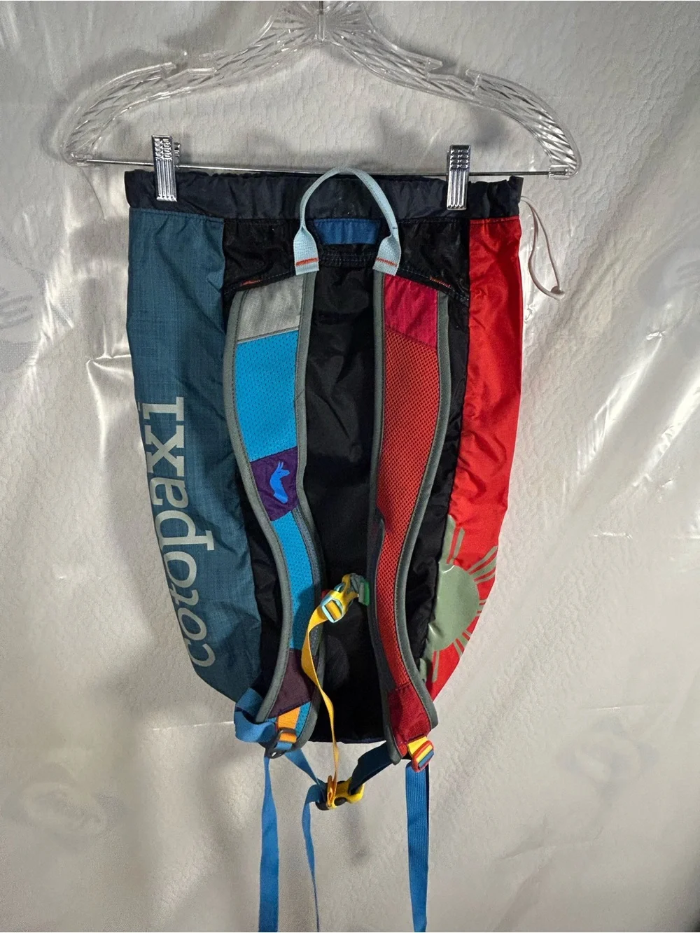 Cotopaxi Luzon 18L  backpack in Red and Navy Athletic Drawcord